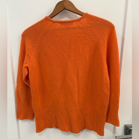 Vintage Wendy B. Orange Cashmere Cardigan Size Large - Picture 7 of 10